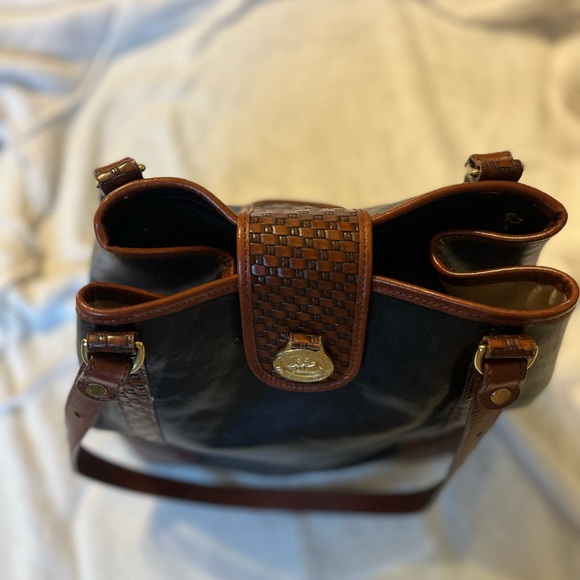 Vintage Brahmin Tote Bag in black and brown leather - Picture 9 of 13